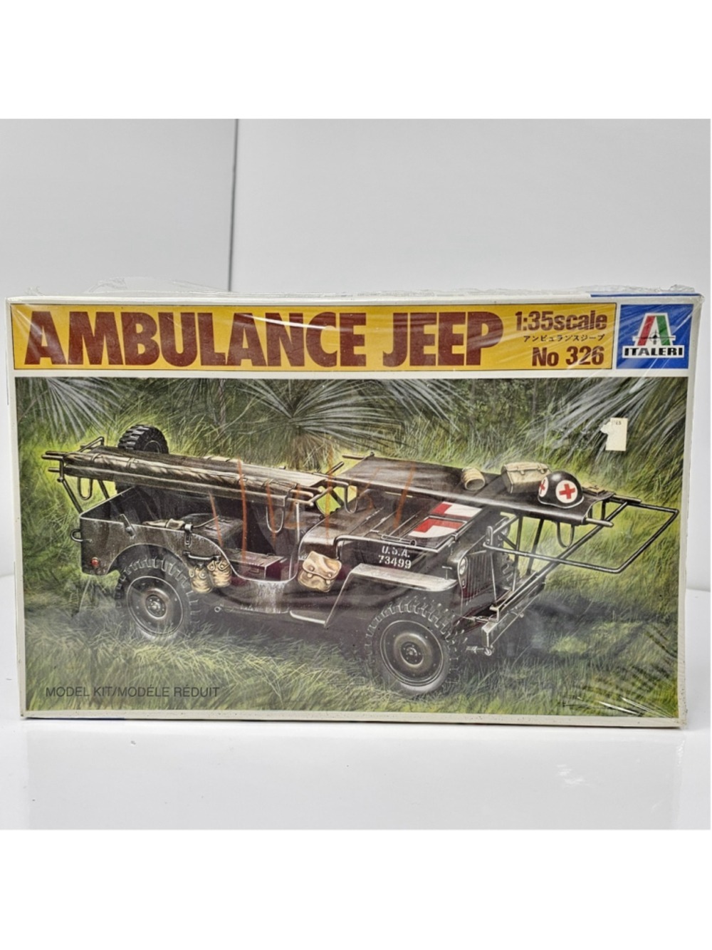 SEALED Italeri No. 326 Ambulance Jeep 1:35 Scale Model Kit Damaged Box VINTAGE